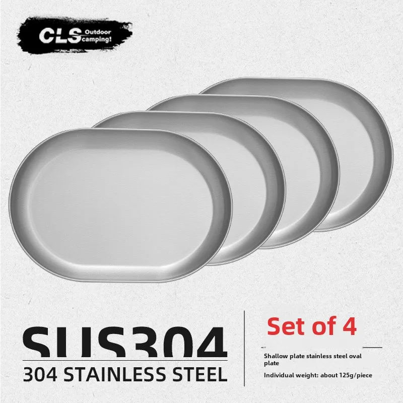 CLS&NOBANA Newset Outdoor 304 Edelstahl Reise tragbarer Grill Camping Haushalt großes Suppenbecken kleine flache Platte Image