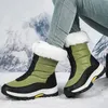 Frauen Stiefel Winter Schuhe Mädchen Warme Schnee Stiefel Elegante Temperament Medium Dicke Plüsch Stiefel Flache Mit Flachem Boden Runde Kappe Baumwolle Schuhe