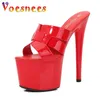 Mode weben Hausschuhe große Frauen Schuhe Sommer neue 16cm Super High Heels Pumps Nachtclub dicke Plattform sexy Sandalen