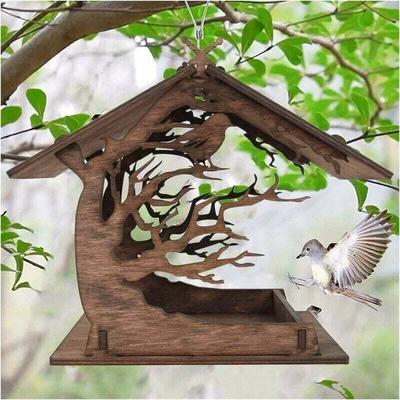 Holz-Vogelfutterstation für den Außenbereich, Vogelhaus, Vogelfutterstation, wasserdichter