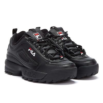 Mens Womens Fila Disruptor II Premium-Trainer - (Schwarz / Weiß / Fila Rot) Image