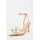 Quiz Womens Nude Diamante Bow Court Heels - Size UK 7 | Quiz Sale | Discount Designer Brands