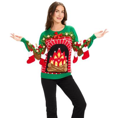 Women's Peace on Hearth Light Up Ugly Christmas Sweater