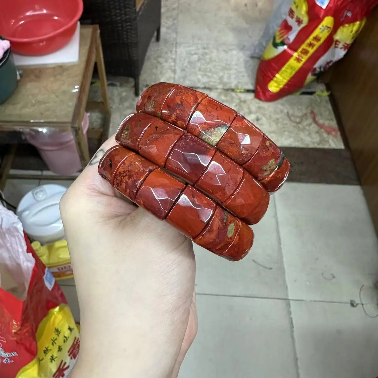 Aaa natürliche rote Jaspis perlen ca. 11*15mm rotes Armband Energie Party Juwelen Großhandel für Männer und Frauen Charme Schmuck Edelstein Image