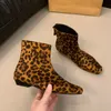 Leopard Wohnungen Stiefeletten Wildleder Warme Frauen Schuhe Winter Marke Karree Casual Chelsea Trend Low Heels Schnee Stiefel Mujer Zapatos