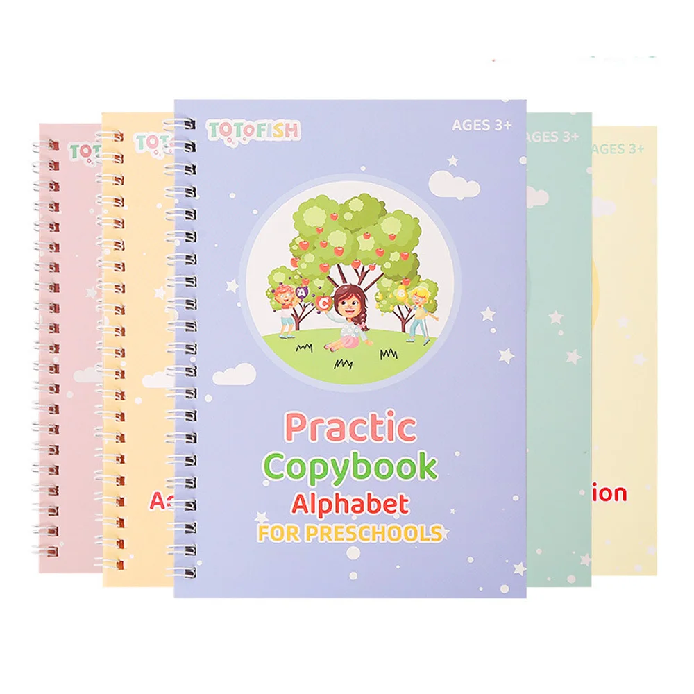 5 stücke Magie Praxis Copybook Stift Vorschulkinder Kalligraphie Englisch Version Kostenloser Abwischen Kinder Wiederverwendbare Schreiben Buch Image