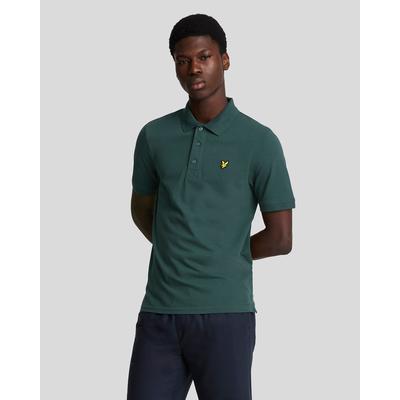 Lyle & Scott-Markenlogo auf der Brust, Argyle-Teal-Green-Poloshirt