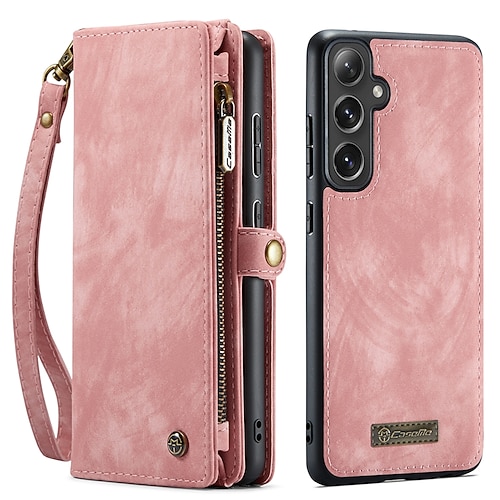 Handy Hülle Handyhüllen Für S25 S24 S24 FE S23 S22 S21 Ultra Plus A55 5G A35 5G A25 A15 Brieftaschenhülle Mit Ständer Magnetisch Reisverschluss Retro TPU PU-Leder Image