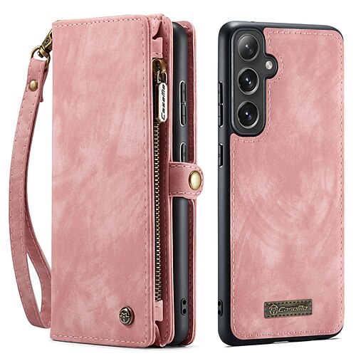 Handy Hülle Handyhüllen Für S26 Ultra Plus S25 S24 S23 S24 FE S22 S21 Ultra Plus S20 A55 5G A35 5G Brieftaschenhülle Mit Ständer Magnetisch Reisverschluss Retro TPU PU-Leder Image