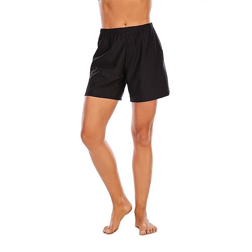 Damen Badeshorts Badehose Einfarbig Schnelltrocknend Leicht Atmungsaktiv Boardshorts Unterteile Surfen Strand Wassersport Sommer Image