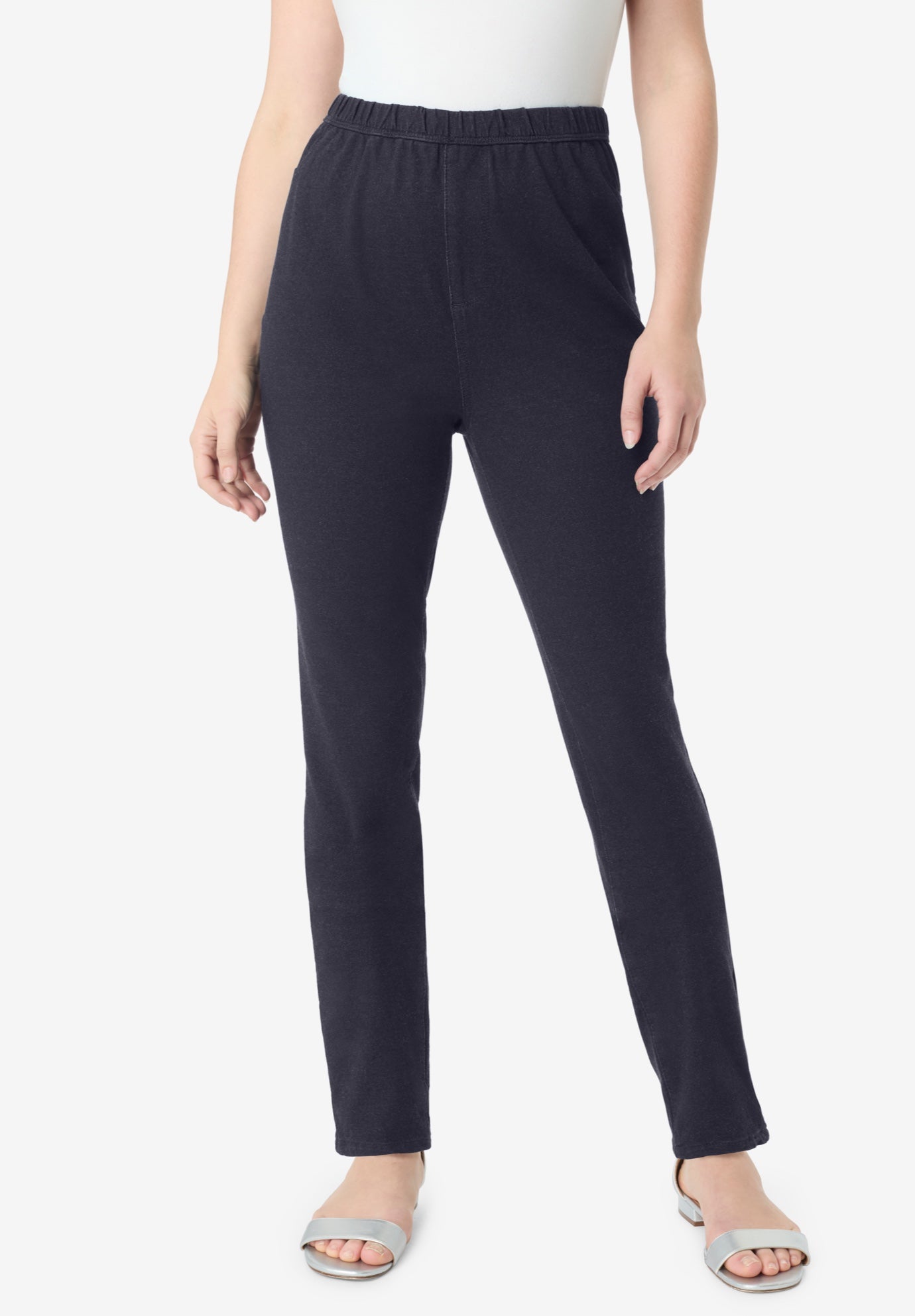 Plus Size Women's Knit Jean Jegging by Roaman's in Dark Wash (Size 22/24)