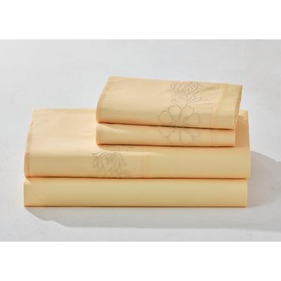 Anna Embroidered Sheet Set by BrylaneHome in Banana (Size QUEEN)
