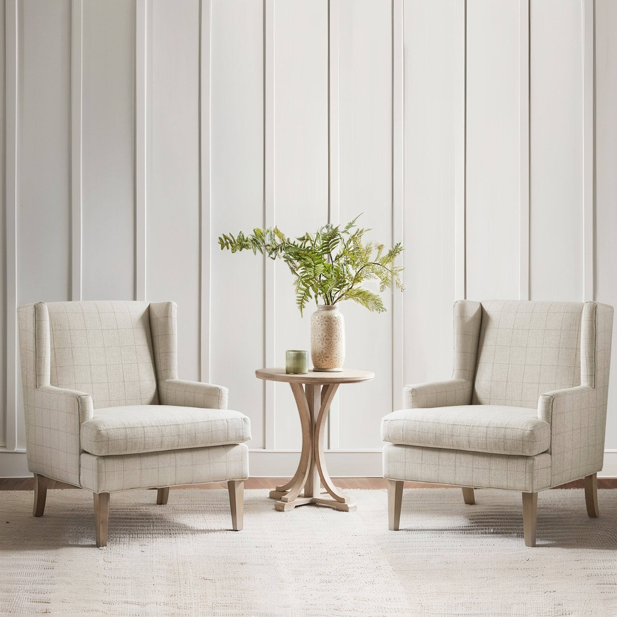 Martha Stewart Decker Plaid Wingback Armchair