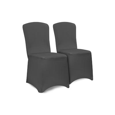 DETEX® Stuhlhussen 2er Set Grau Stretch Stuhlbezüge Stuhl Hussen Bezug Image