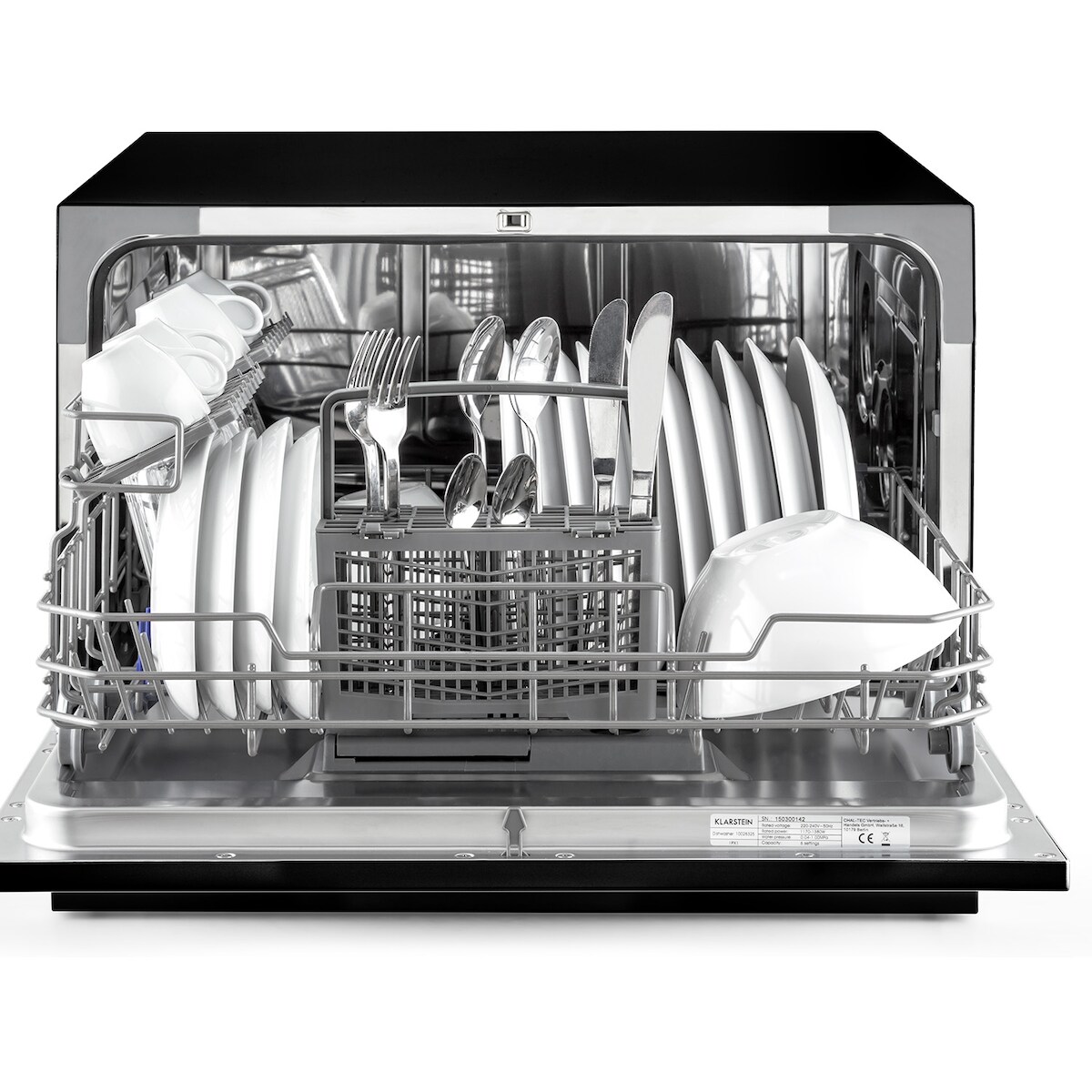 Klarstein Havasia UV 8 Geschirrspüler UV-Licht freistehend / Einbau 1620W Schwarz Image