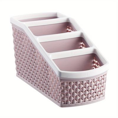 TEMU 1pc Plastic Storage Box, 4 Compartments, Storage , Organizer , For Bedroom , Saving Storage & Organizers Image