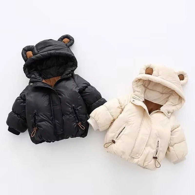 1 2 3 4 5 anni autunno inverno tenere in caldo ragazze giacca carino orso orecchio bambino cappotto moda impermeabile con cappuccio ragazzi capispalla vestiti per bambini