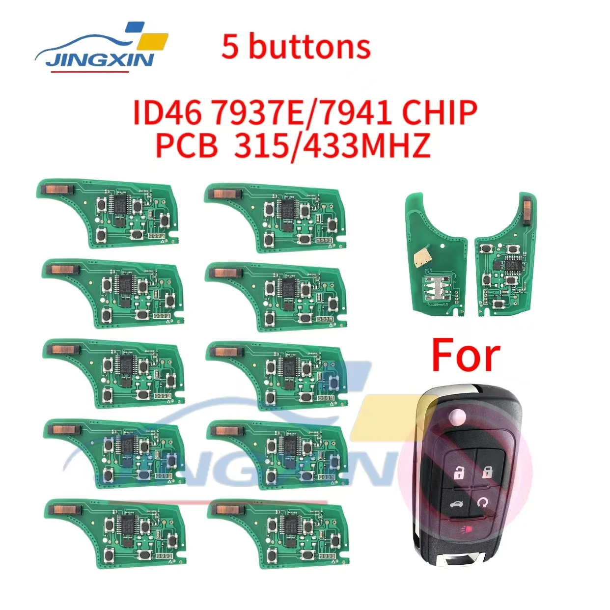PCB jingxin 5BT per Chevrolet Camaro Cruze Equinox Malibu FCC OHT 01060512 ID46 7937E/7941CHIP 315/433MHZ NO PCB chiave auto senza chiave