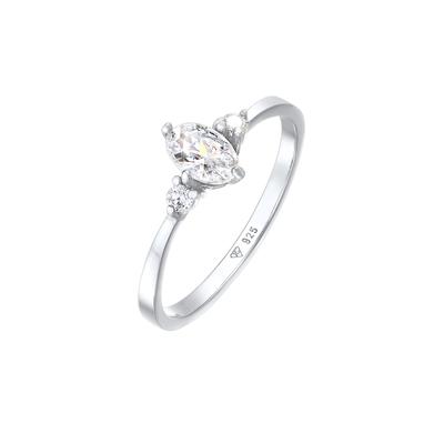 Elli Zirkonia Oval Verlobung 925 Silber 52 Damen Image