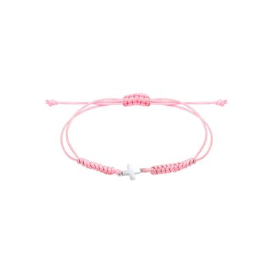 Elli - Kinder Kreuz Nylon-Bändchen Kommunion 925 Silber Armbänder & Armreife 1 ct Damen