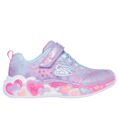 Skechers Girl's S-Lights: Eternal Heart Lights Sneaker | Size 4.0 | Lavender | Textile/Synthetic