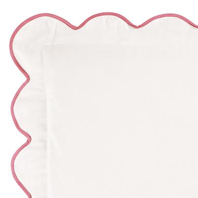 Emma Scalloped Duvet Cover - Raspberry, King - Ballard Designs