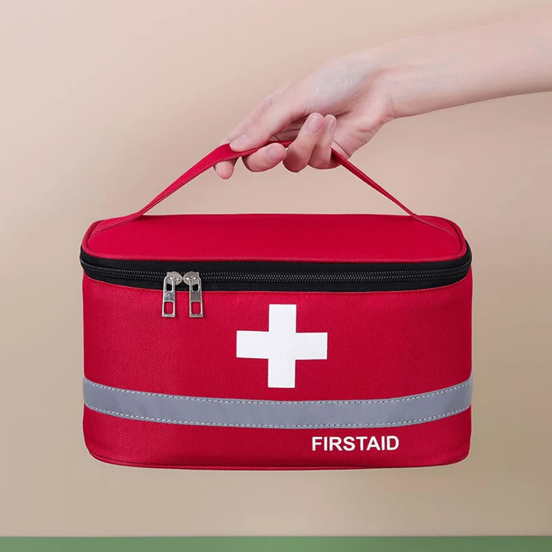 Sac médical Portable, sac de rangement, rangement extérieur de voyage, sac de santé, boîte à médicaments, boîte à médicaments de voyage à domicile, médical en tissu pour la maison
