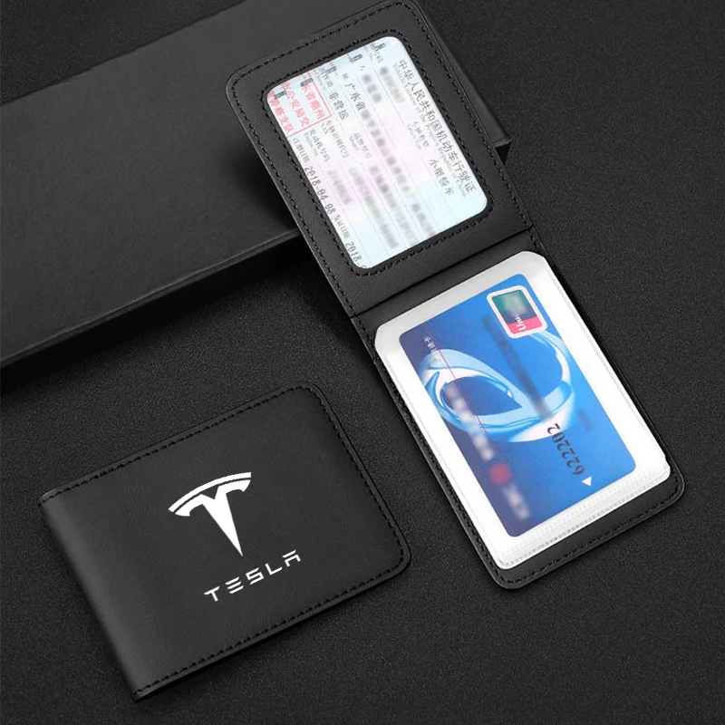 Porte-cartes de visite pour permis de voiture, porte-cartes de crédit, organisateur, portefeuille pour Tesla modèle 3 Y S X 2021 Roadster Cybertruck Juguete