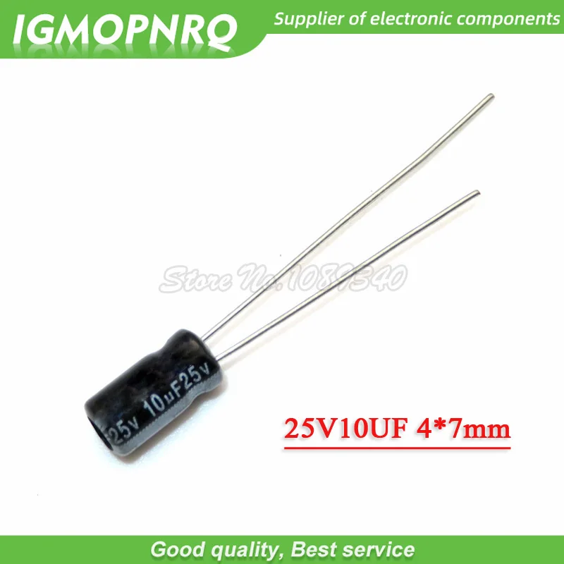 50PCS 25V10UF 4*7mm 10UF 25V 4*7 Aluminium-elektrolytkondensator Image