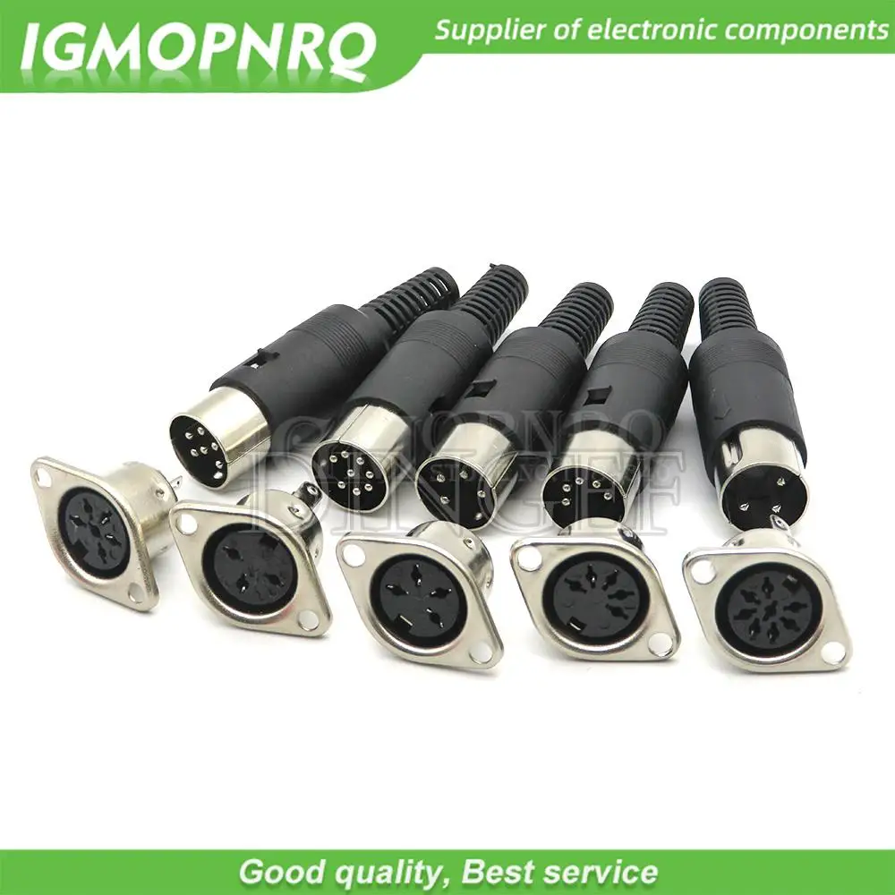 2 Teile/los S terminal Panel Mount Weibliche & Männliche Jack 3/4/5/6/7/8PIN DIN Adapter MIDI Kabel Stecker Image