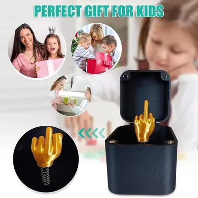 Mittelfinger in einer Box, Überraschungs-Parodie-Streich-Gag-Geschenke für Männer, weiße Image