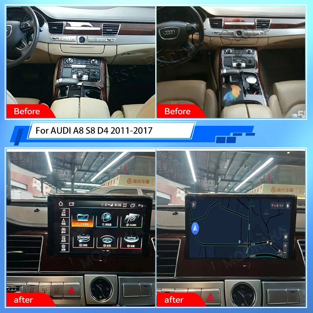 Auto Radio Multimedia Player Touchscreen Drahtlose CarPlay & Android Auto Für AUDI A8 S8 D4 2011-2017 GPS navigation Kopf Einheit Image