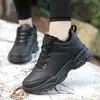 Frauen Sport Schuhe mit Schwarz Plattform Winter Original Leder Turnschuhe Warm Halten Wasserdichte Frau Turnschuhe Casual Anti-slip Große
