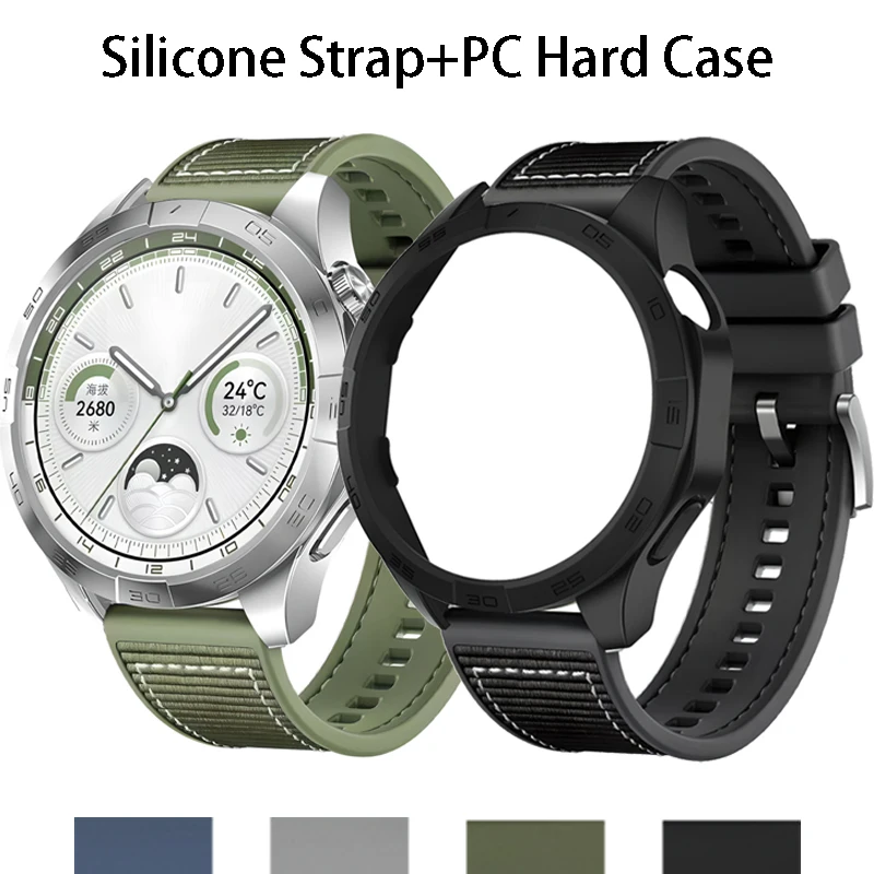 Silikonarmband + PC-Hartschale für Huawei Watch GT4 46 mm Sportband Displayschutzhülle Bumper für Huawei GT4 Armband Gürtel Image