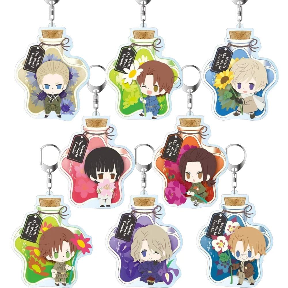 Anime Peripheral Store Hetalia: World Stars Charappu Fleur Ver Acryl Schlüsselanhänger Anhänger Ornamen Fans Charm Geschenke ca. 6 cm Image