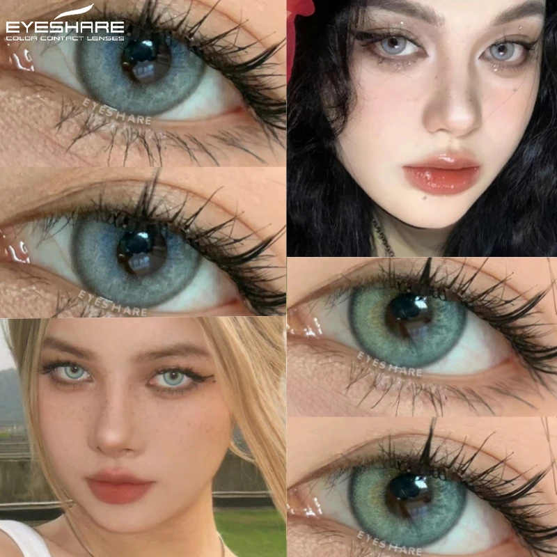 EYESHARE 1 Paar/2 Stück Kontaktlinsen in natürlicher Farbe für Augen, graue Pupillen, braune Linsen, modische grüne Linsen, jährliche blaue Augenkontakte Image