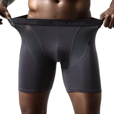 Kontrast-Badehose für Herren, Jugend, Modal, Mesh, atmungsaktiv, bequem, Laufen, Fitness, eng, Image