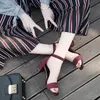 Damen Sommer Mode Sandalen Medium High Heel Outdoor Sandalen elegante Hochzeits schuhe Braut plus Größe 34-40 Schnallen riemen