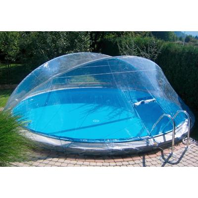 Poolverdeck KWAD "Cabrio Dome für runde Pools mit breitem Handlauf", transparent, B:370cm H:145cm T:370cm, Polyvinylchlorid (PVC), Verdecke, in verschiedenen Größen Image