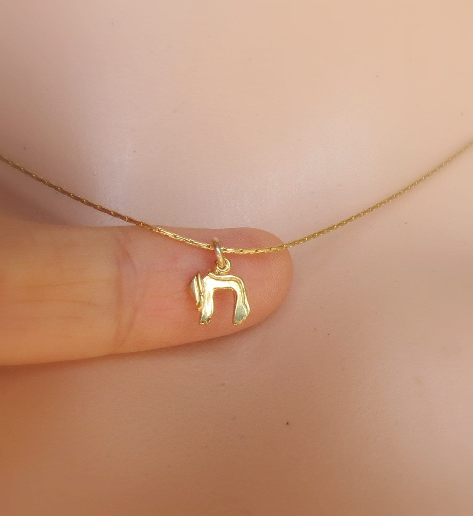 Collana Chai in oro, collana Chai in argento sterling, ciondolo Chai, gioielli ebraici, collana Judaica, ragazza ebrea, collana con simbolo ebraico, r