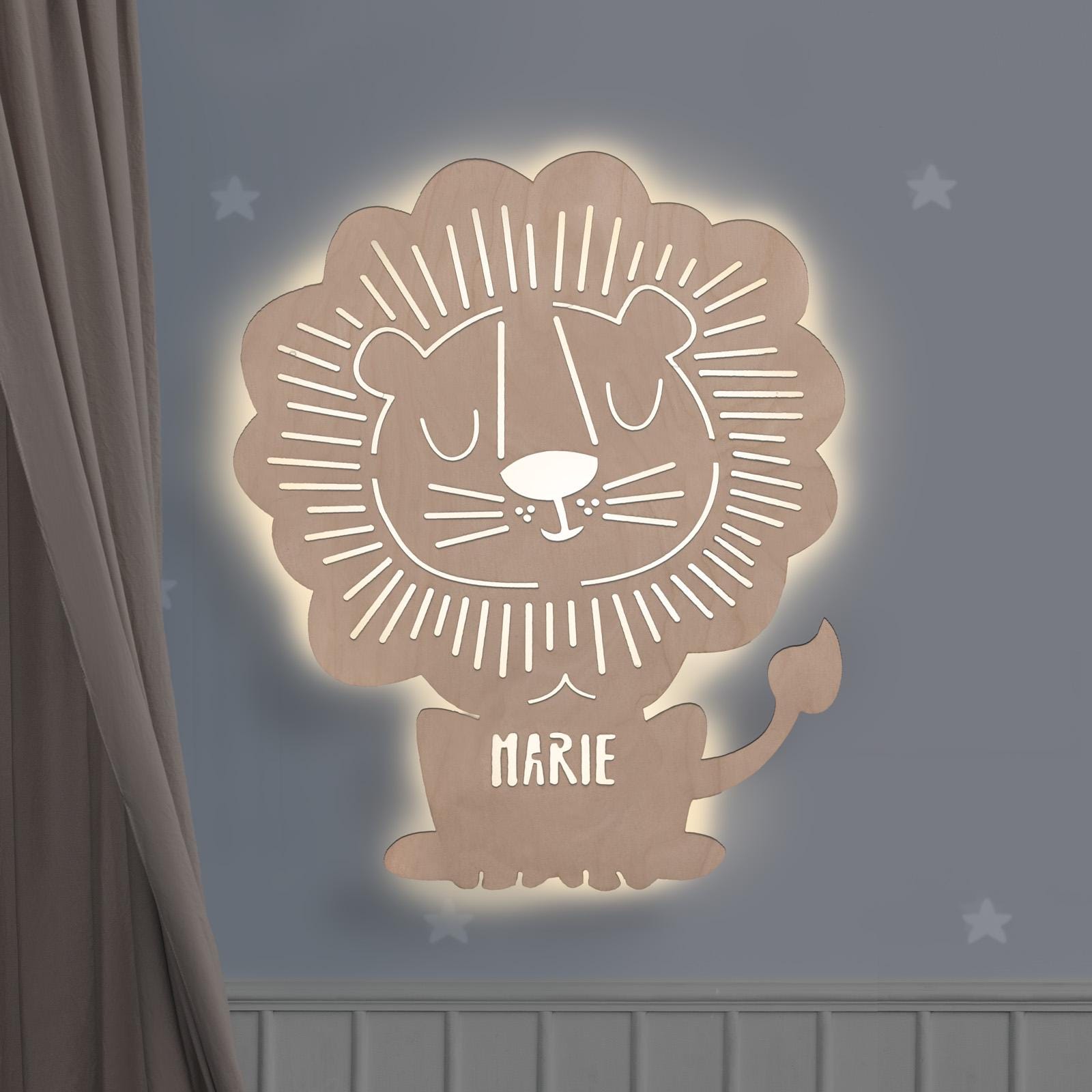Lampada da parete in legno personalizzata, luce notturna per un bambino, regalo per un neonato, lampada per neonati, luce notturna per neonati, camere