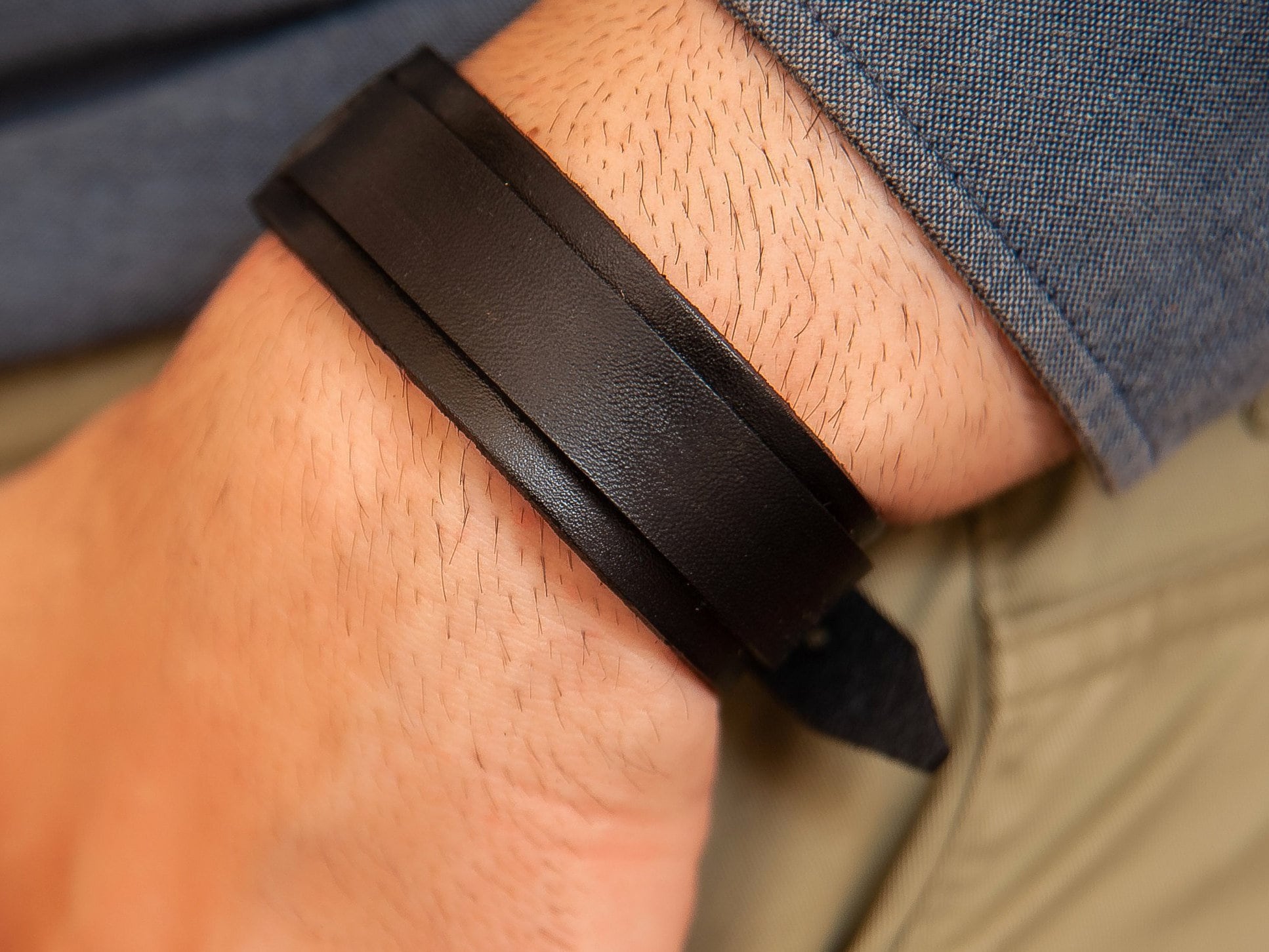 Bracciale in pelle da uomo, bracciale in pelle nera, bracciale da uomo, bracciale in pelle da uomo, bracciale in pelle regolabile, regalo per papà