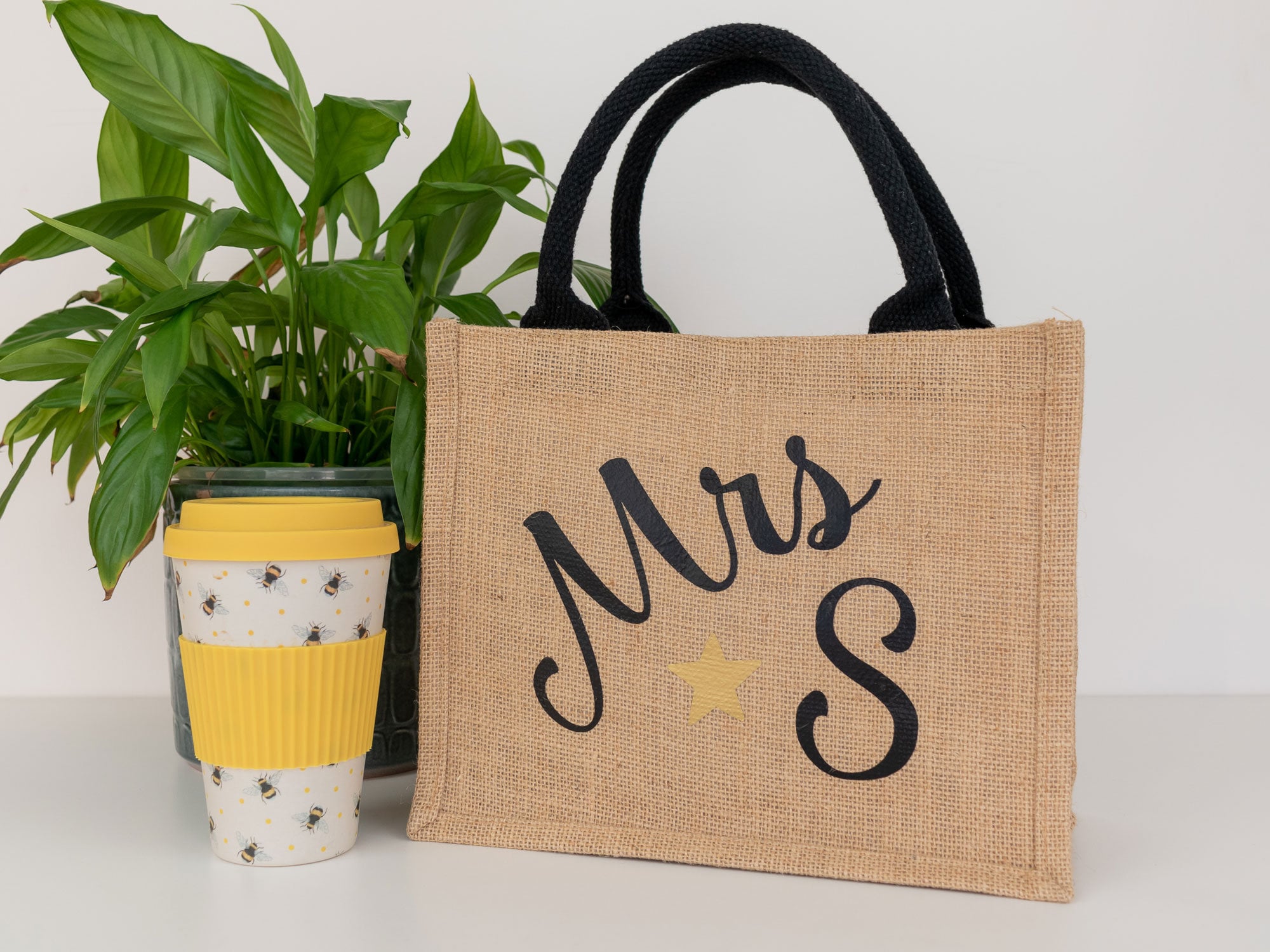 Borsa per il pranzo personalizzata per insegnanti, regali per insegnanti, mini borsa di juta, regalo di fine trimestre, regalo di ringraziamento per i
