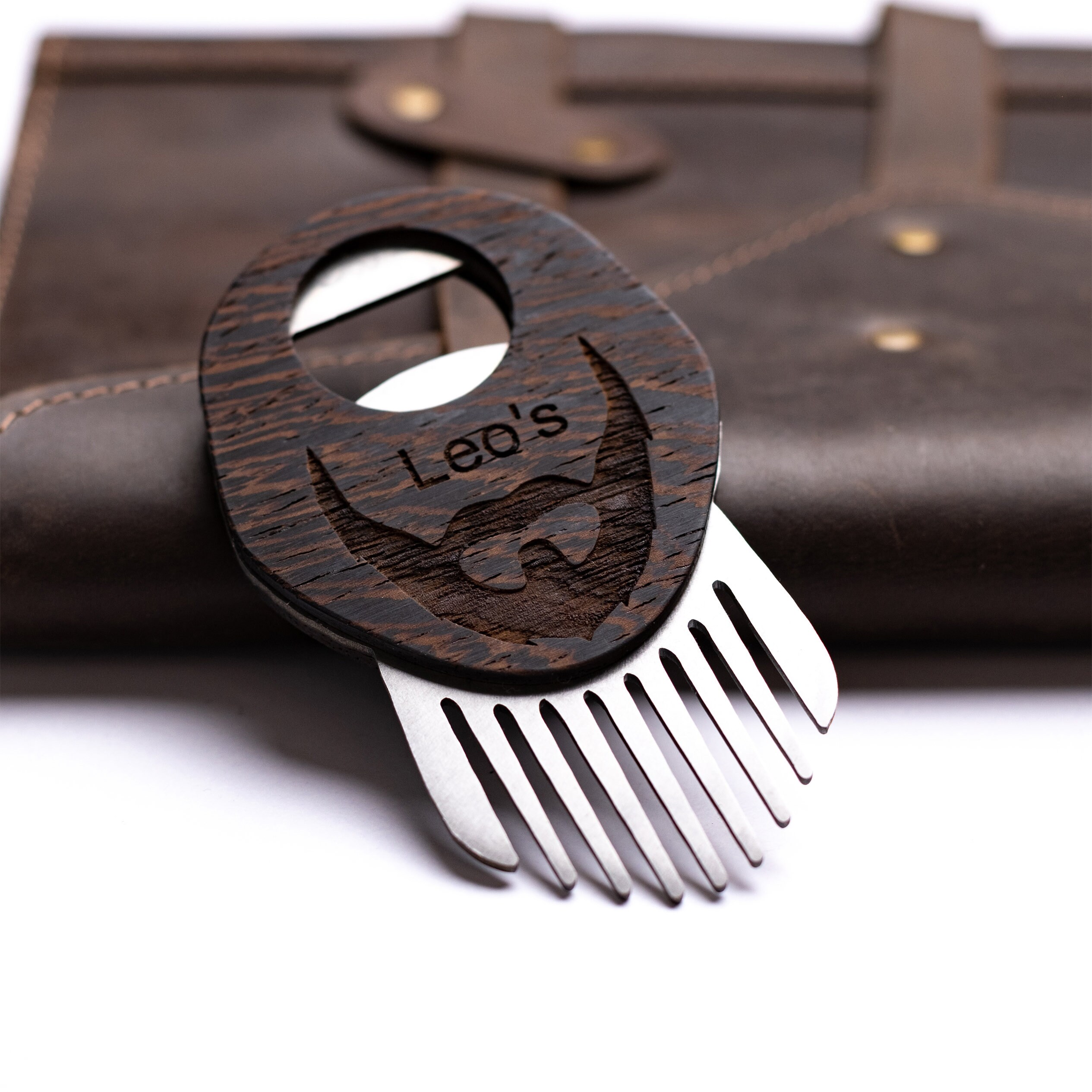 Pettine per barba rotondo, pettine per barba in legno, pettine per barba, kit per la cura della barba, pettine in legno, regalo di compleanno per lui,