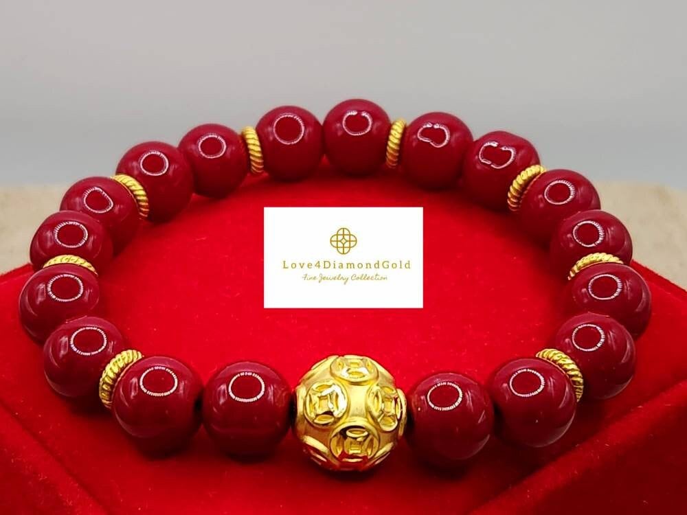 Bracciale in oro 24 carati Bracciale portafortuna Bracciale della ricchezza in oro 24 carati Bracciale Feng Shui in oro puro Bracciale acchiappasoldi