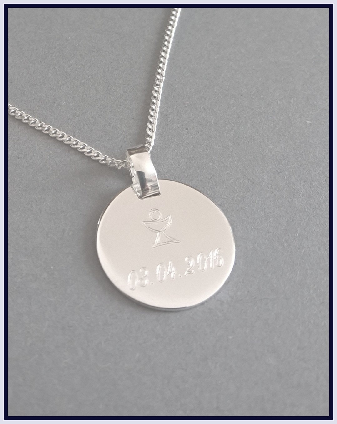 Collana con nome Collana per bambini Collana in argento con incisione Placcato in argento 925 Regalo Compleanno Scuola Introduzione Collana Bambina Gi
