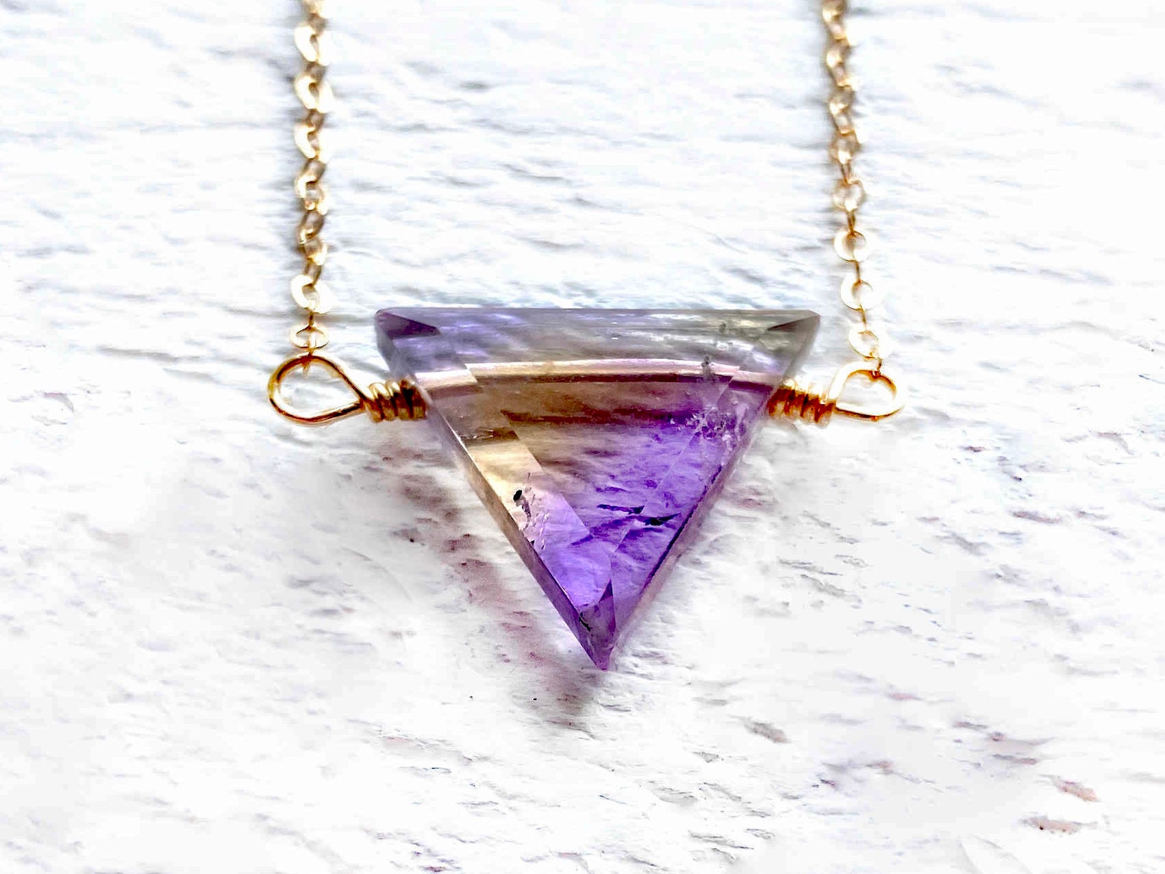 Collana con vero cristallo di ametrina per donna Collana con ametrina grezza per lei Gioielli con ametrina naturale Collana con ciondolo in ametrina a