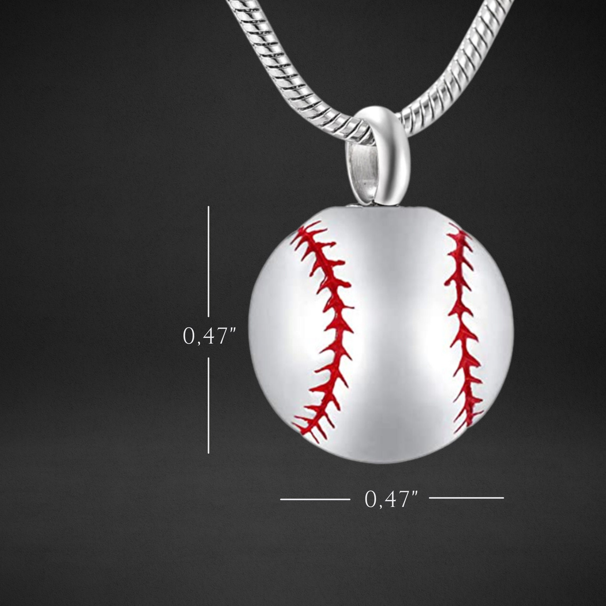 Collana da baseball / Collana urna / Collana cremazione / Collana urna maschile / Urna per ceneri umane / Gioielli cremazione / Collana commemorativa