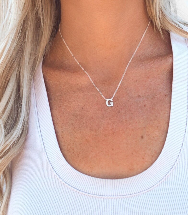 Collana iniziale delicata * Collana iniziale minuscola * Collana iniziale personalizzata * Collana lettera * Collana iniziale