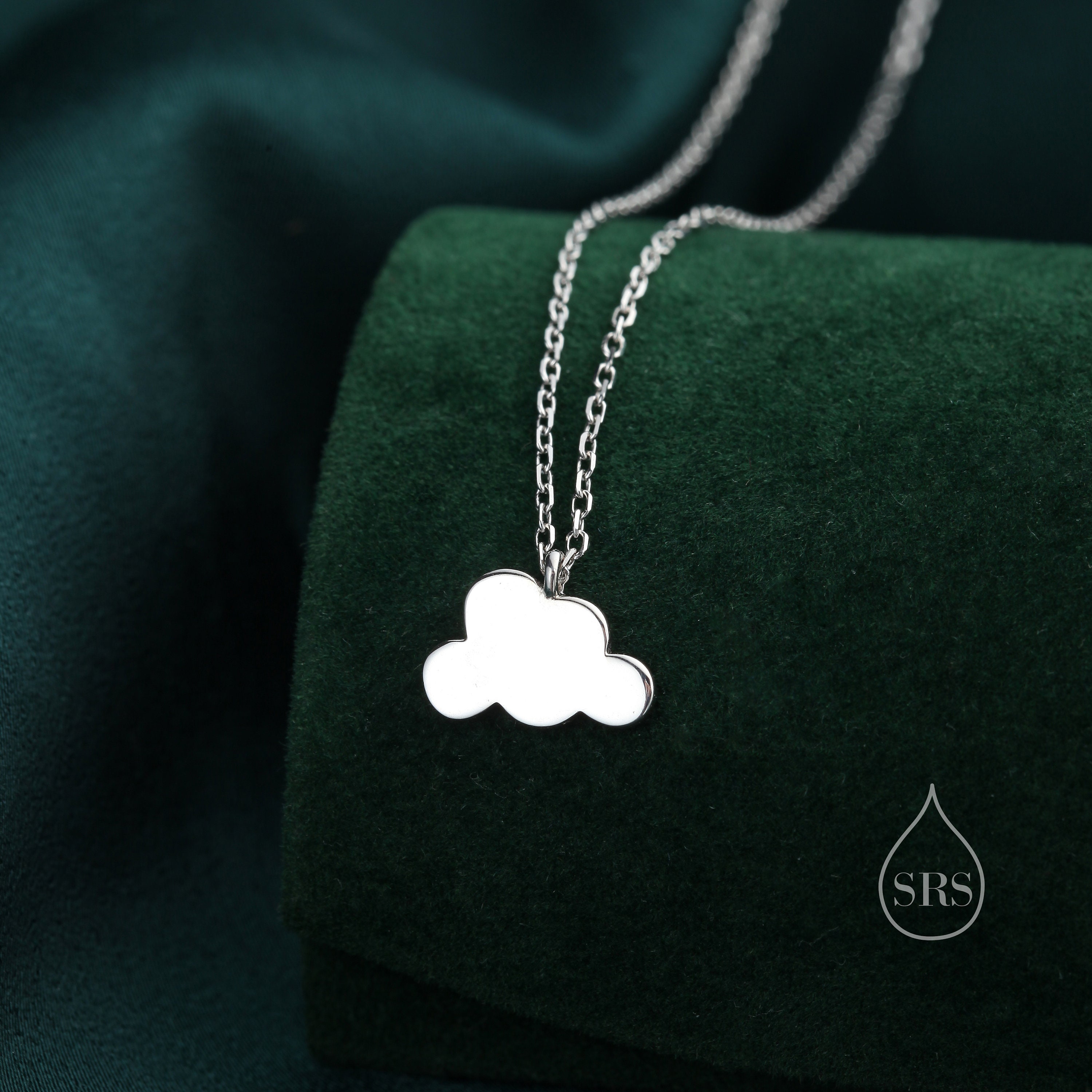 Collana con ciondolo a forma di piccola nuvola in argento sterling, collana a forma di nuvola, collana a forma di piccola nuvola, collana a forma di n